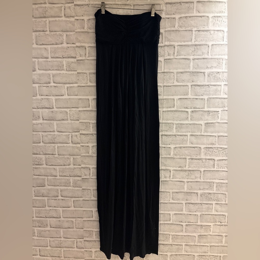 Ooyoo Elegant Black Strapless Maxi Dress, medium